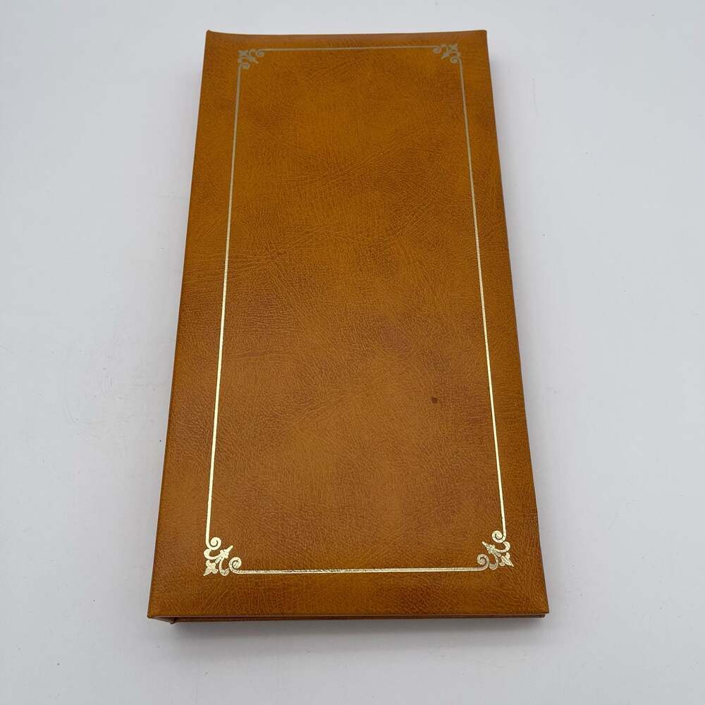 Vintage Springfield Brown‎ Faux Leather Slim Flip-Up Photo Album